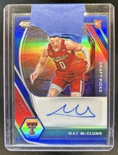 2021-22 Panini Prizm Draft Picks Mac McClung Auto Prizm Blue Rookie RC #/149