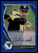 2021 Panini Prizm Draft Picks Base Auto Prizms Blue 129 Jackson Wolf Auto /99 BB