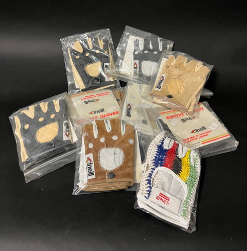 Vintage Cinelli VIP & Supreme Gloves Guanti Leather NOS NIB CMT Blue Brown Black prezzo ebay