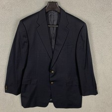 Hickey Freeman Madison Blazer 44R Black Wool Cashmere Gold Button Jacket Coat