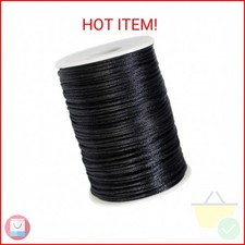 FQTANJU Satin Rattail Nylon Cord, 300 Feet 2mm Beading Satin String for Chinese