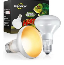 Reptile Heat Lamp, Simulate Natural Sunlight Heat Light Bulbs 2 Pack 100W Amp...