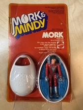 1979 MORK & EGGSHIP Action Figure Toy Set Mork & Mindy TV Ork Unpunched - Carded