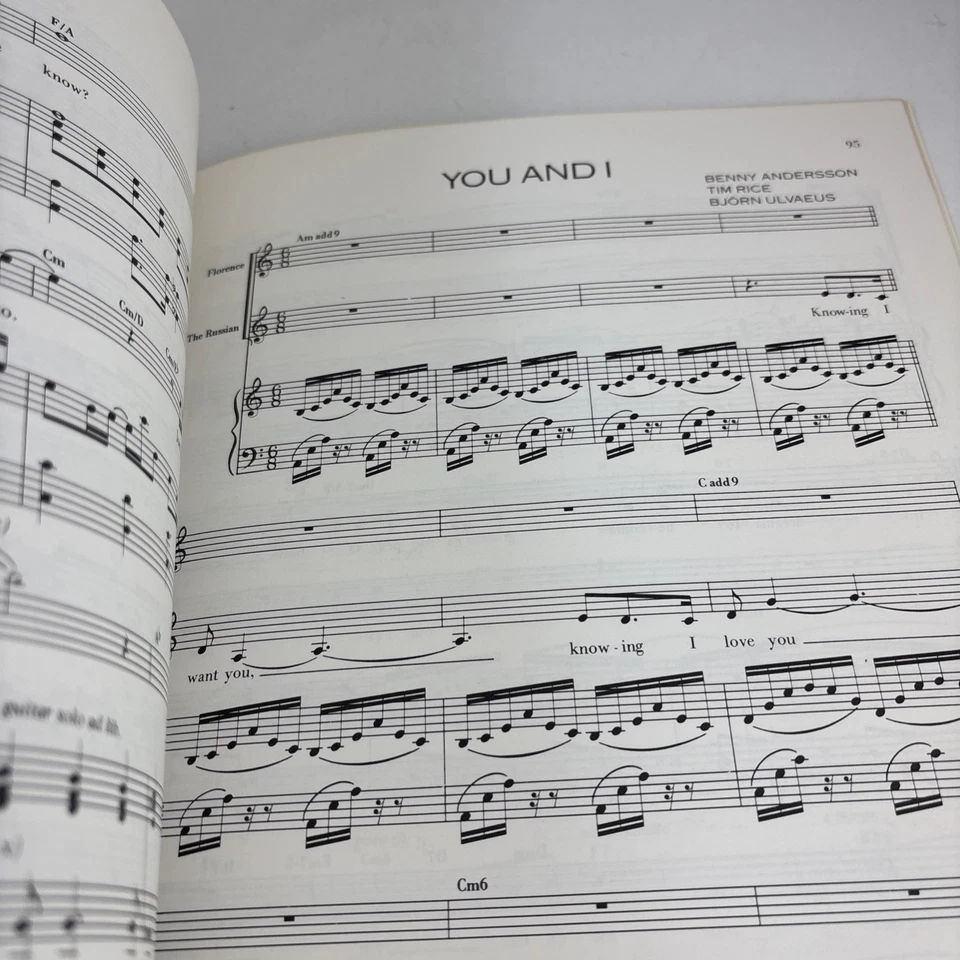 Original 1986 CHESS Soundtrack Song Book 104 Pages VG+ Tim Rice Abba Guys - Image 4 of 4