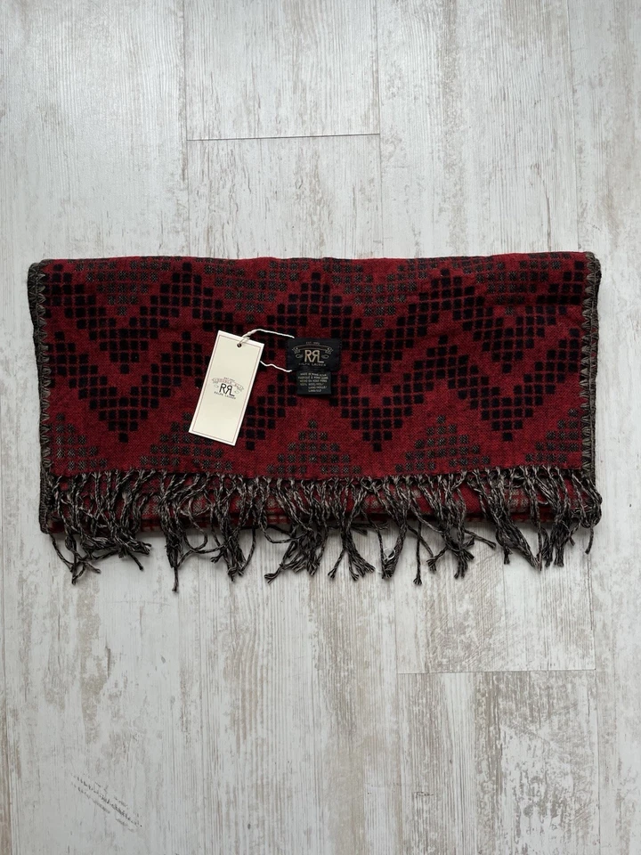 RRL Doble RL RALPH LAUREN INDIO AZTECA LAWSON RAYAS LANA BUFANDA HOMBRES MULTICOLOR Foto 2 de 4