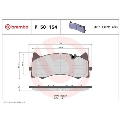 Bremsbelagsatz Scheibenbremse Brembo P50154 Prime Line für Mercedes Benz