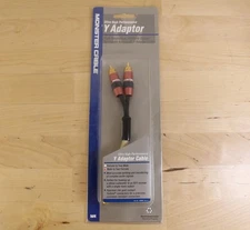 Monster Ultra High Performance 7" Y-Adaptor Splitter Cable RCA 2 Male/ 1 Female