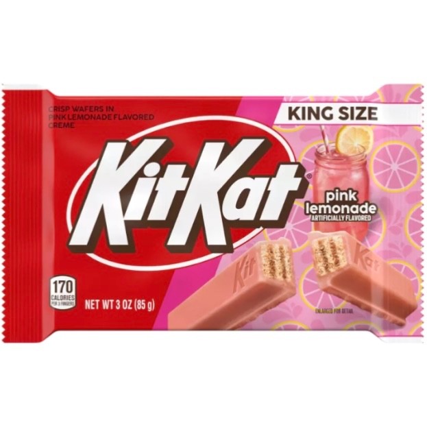 Kit Kat Rosa Limonada King Size 85g Barra de Chocolate Importación EE. UU. BB:05/25