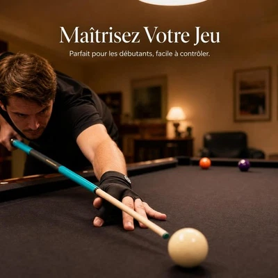 Canne de billard 2 pièces en bois pour débutants, pour billard - pour le - Photo 1/4