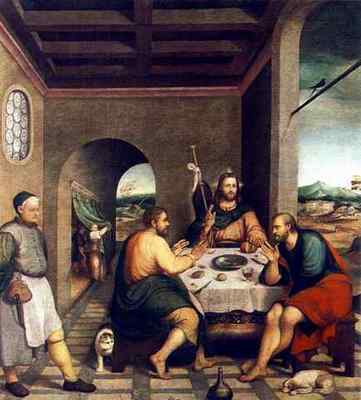 Blechschild Bassano Jacopo Abendmahl in Emmaus A4 12x8 Aluminium
