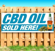 CBD OIL SOLD HERE Advertising Vinyl Banner Flag Sign Many Sizes ALL NATURAL