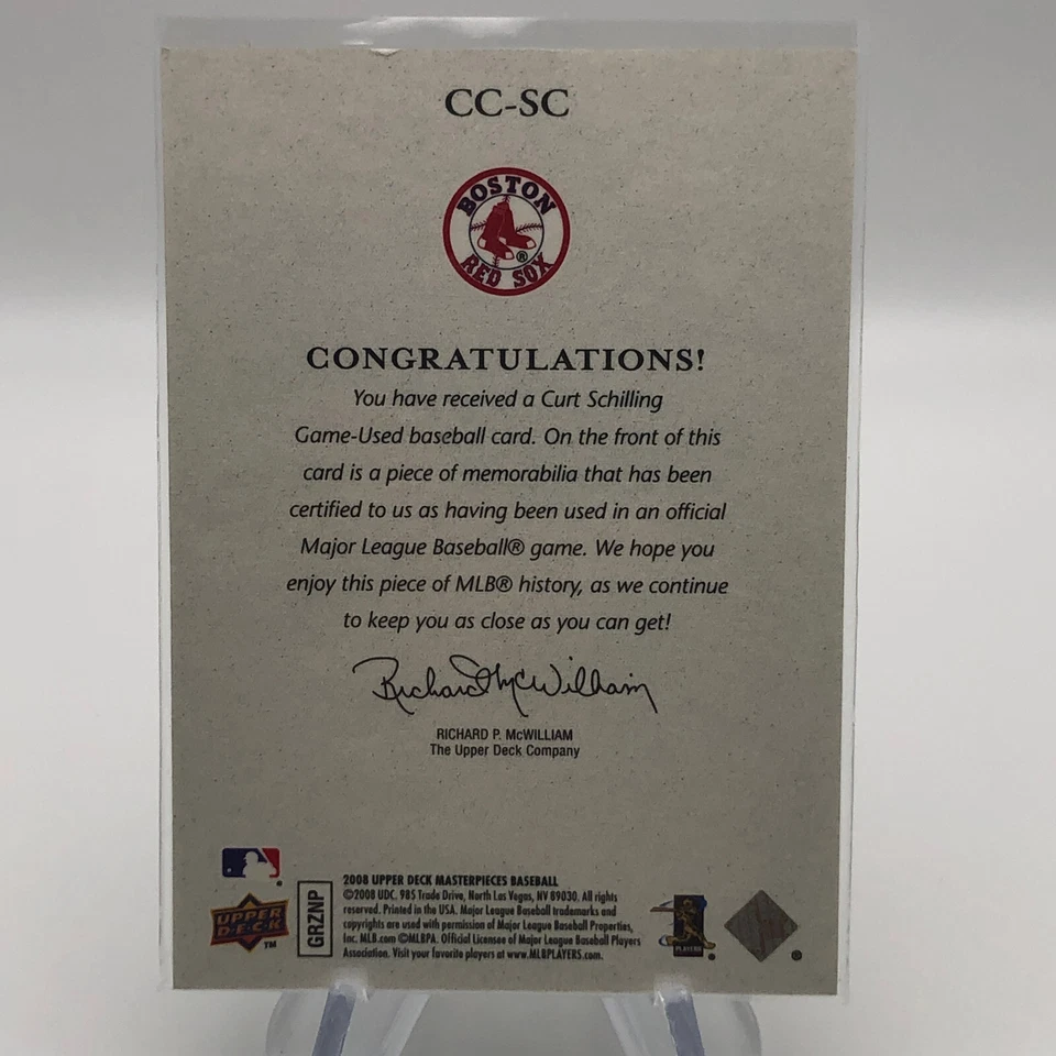 2008 Upper Deck Masterpieces - Captured on Canvas Curt Schilling #CC-SC (MEM) - Image 2 of 2