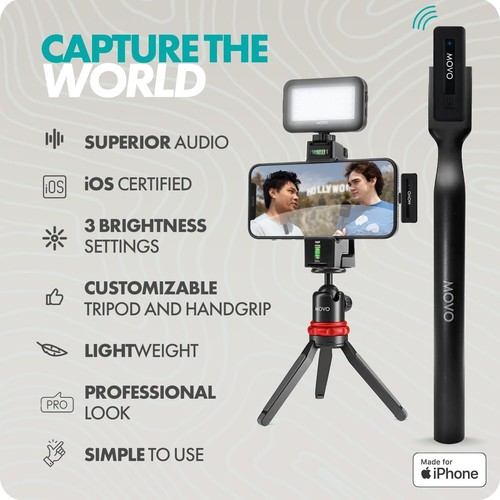 Movo iVlogger Wireless Vlogging Kit for iPhone Dual Wireless Lavalier Microphone - 第 6/14 張圖片