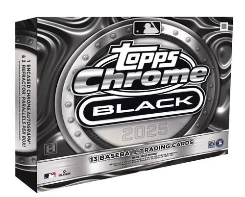 2025 TOPPS CHROME BLACK MLB BASEBALL HOBBY BOX (1 ENCASED AUTO) Brand New Sealed