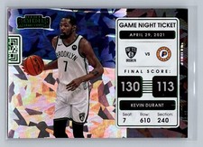 2021 Panini Contenders #13 Kevin Durant Game Night Ticket Green Ice Nets