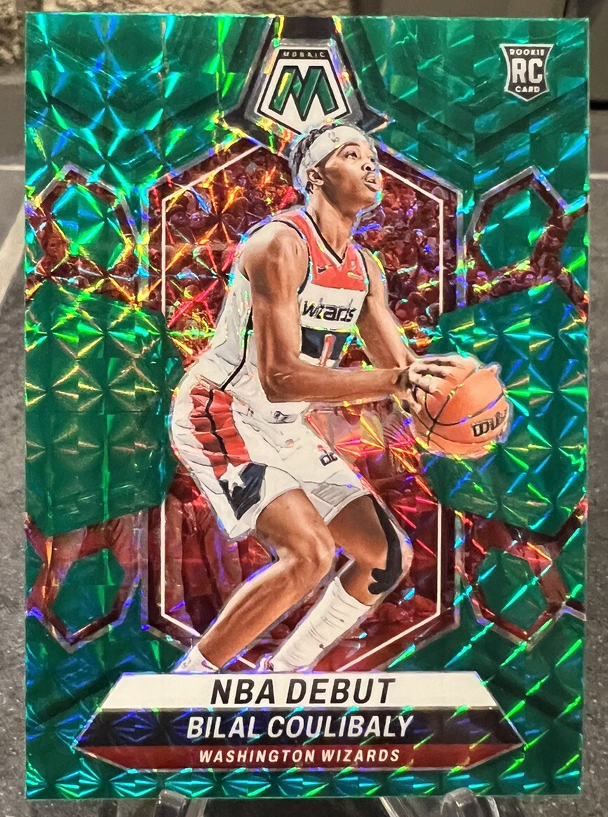 2023 Panini Mosaic Bilal Coulibaly Rookie NBA Debut No. 268 Green Mosaic Wizards