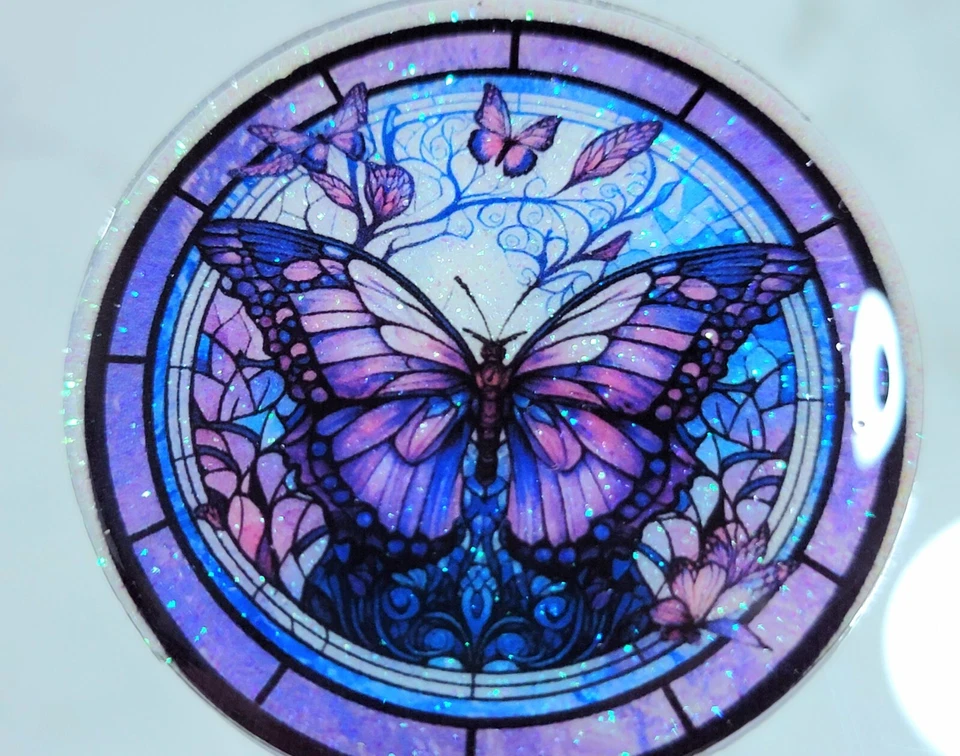 Carrete insignia mariposa. Brillo de etiqueta con nombre de vitral. Cordón de enfermería. Lupus  Foto 4 de 4