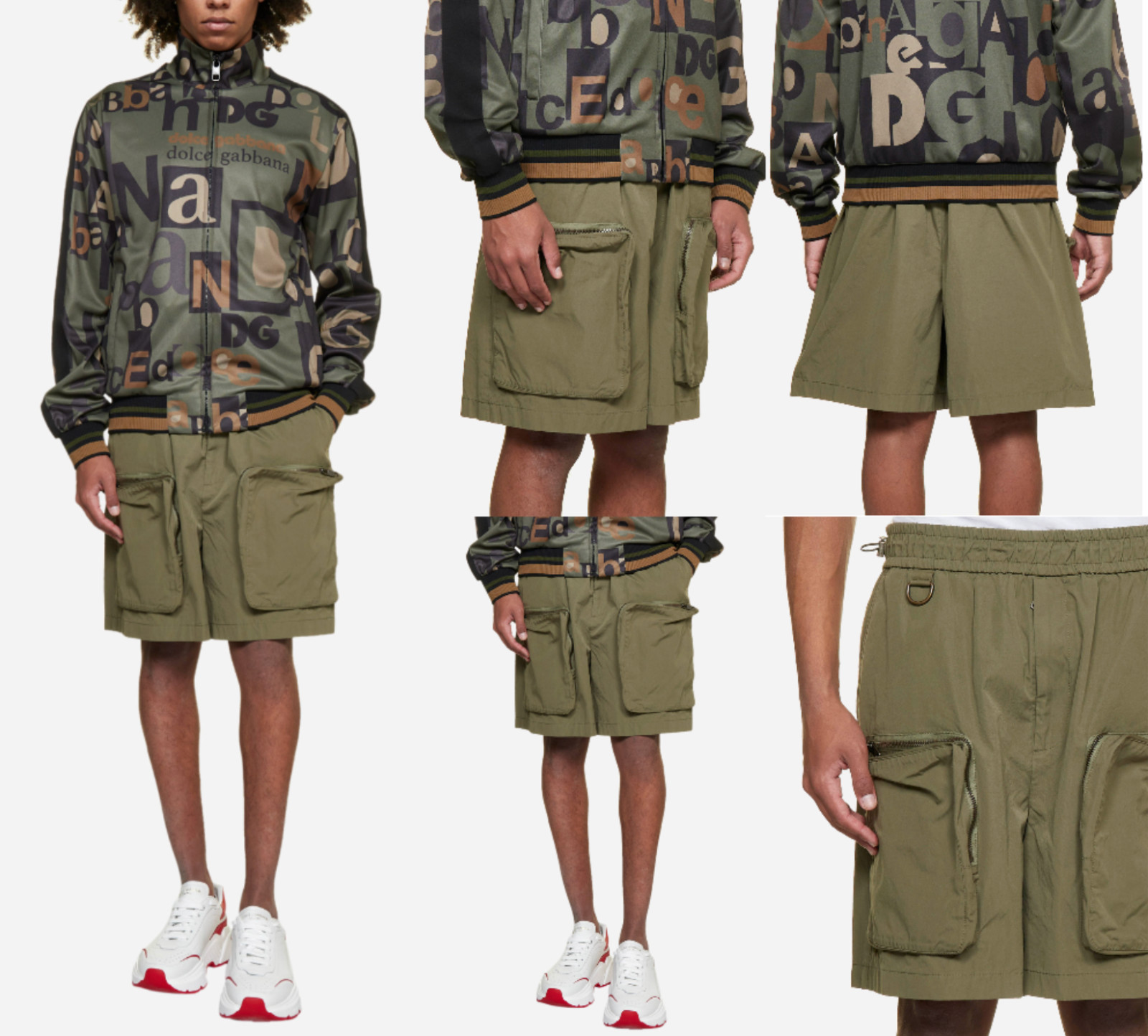 DOLCE & GABBANA Pantalons Cargo À Poches Avec Cordon De Serrage Pour Festival M