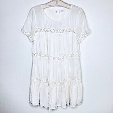 Alice & Urban Outfitters Womens White Lace Eleonora Dress Medium Boho Mini Loose