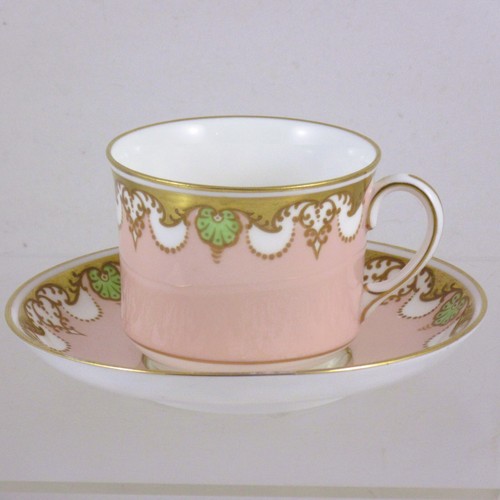 Aynsley Bone China Tea Cup & Saucer. pink / gilding