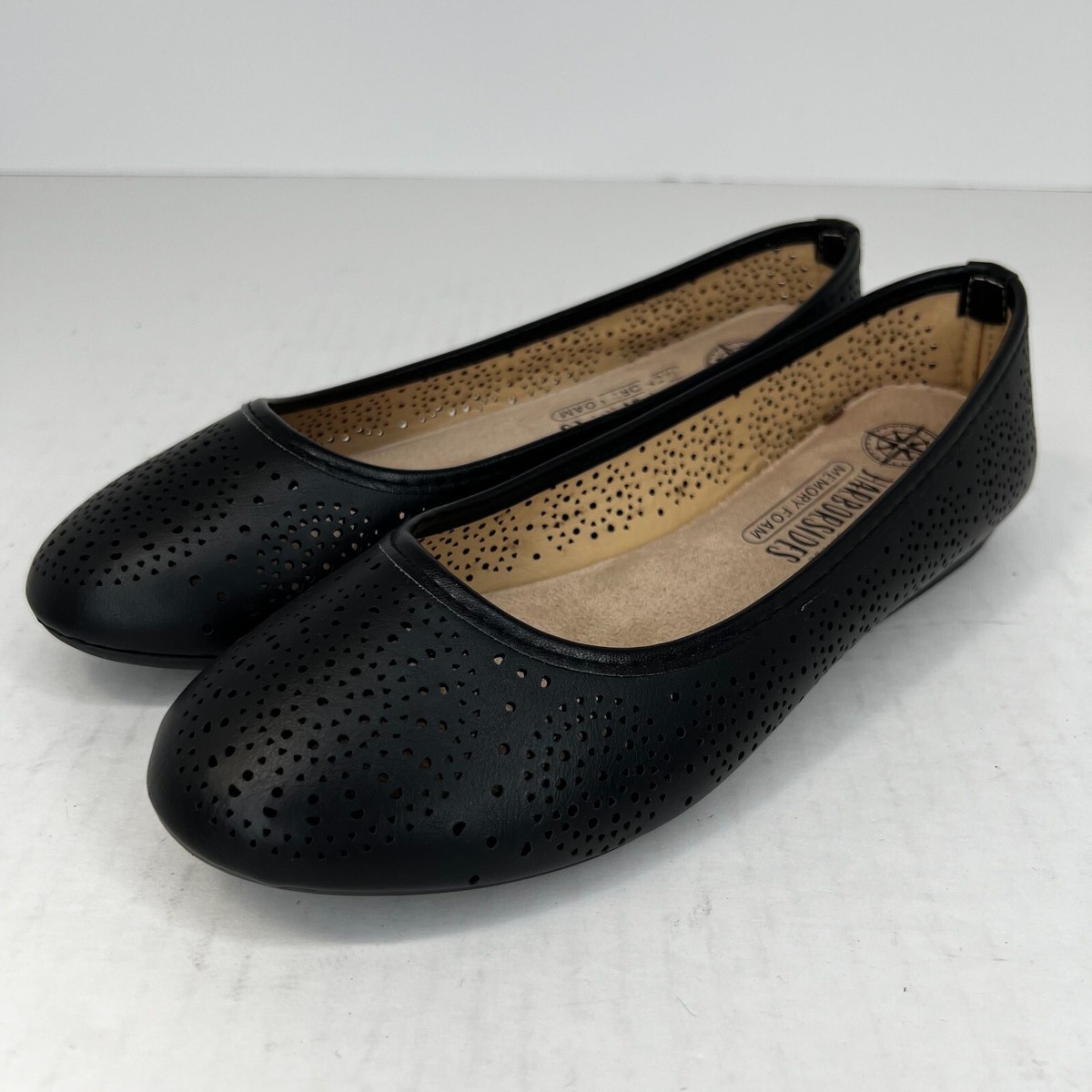 Harborsides Womens ALY-MF Black Low Top Memory Foam Slip On Size