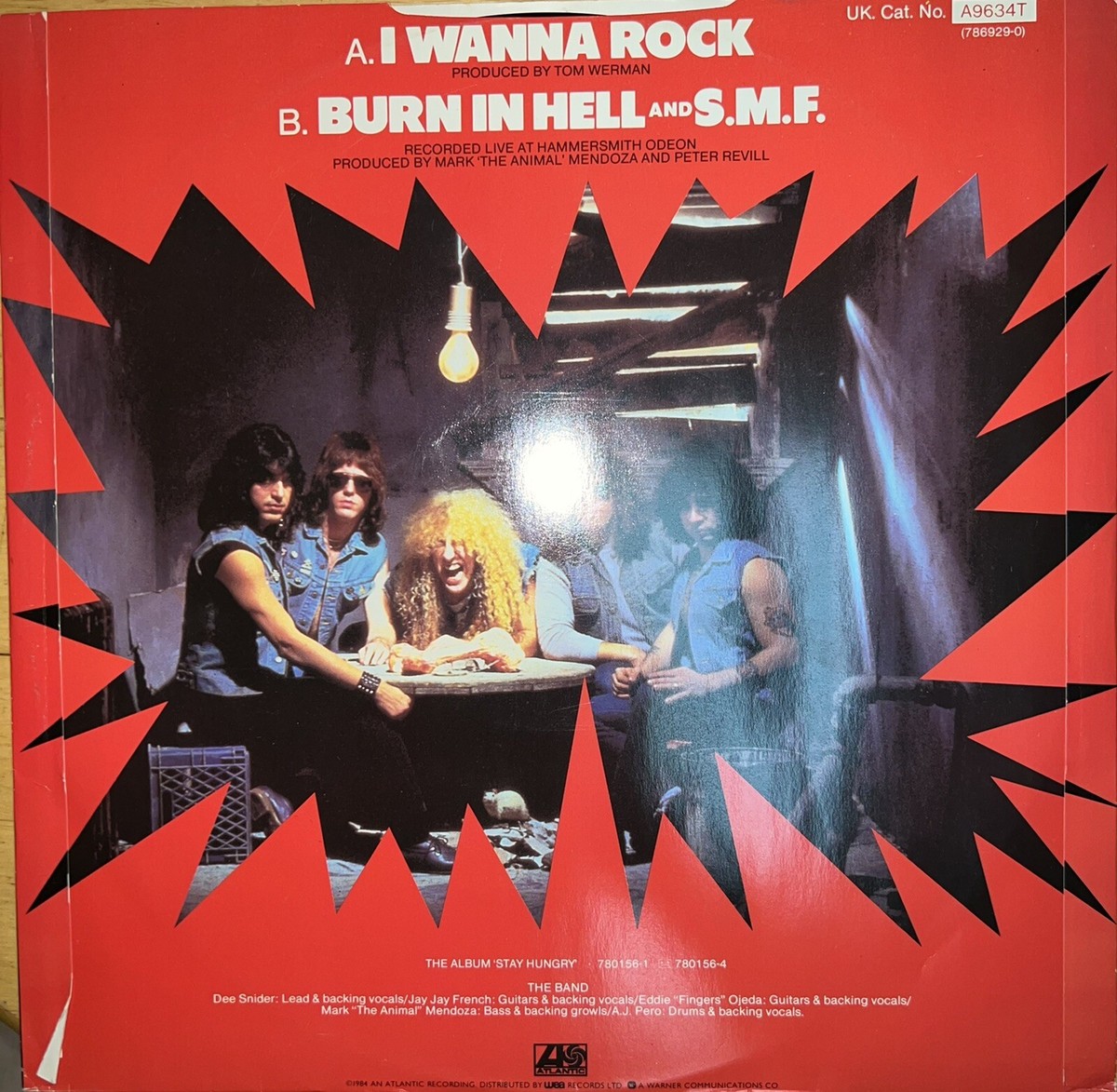 TWISTED SISTER I WANNA ROCK 12” import vinyl single. UK. Vintage