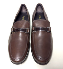 Prada Logo Men’s Slip On Dress Shoes 2DC215 Brown Leather Size US 9