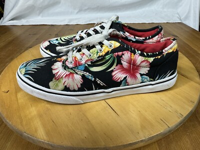 Vans Womens Tropical Hawaiian Floral Print Shoes size Lace Up
