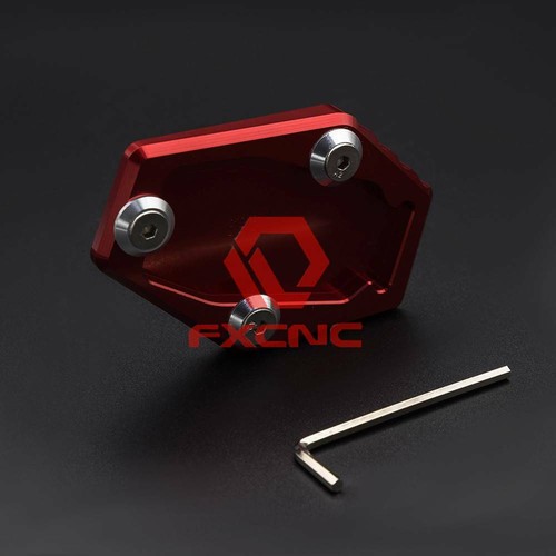 For Ducati Moneter 696 2008-2014 Kickstand side stand extension enlarger pad Red - Picture 4 of 6