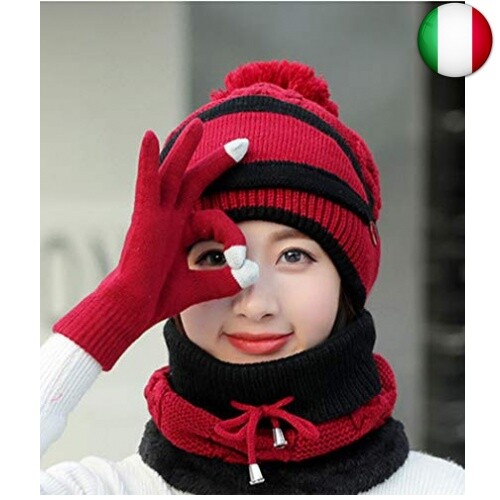 Set Invernale Donna 4 In 1 - Cappello, Sciarpa, Paraorecchie E Guanti In Pile | Caldo E Fashion - Foto 4