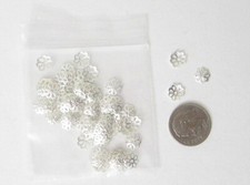 NEW-- 7 MM FLOWER BEAD CAPS-SILVERTONE-PKG OF 500 TERRIFIC DEAL