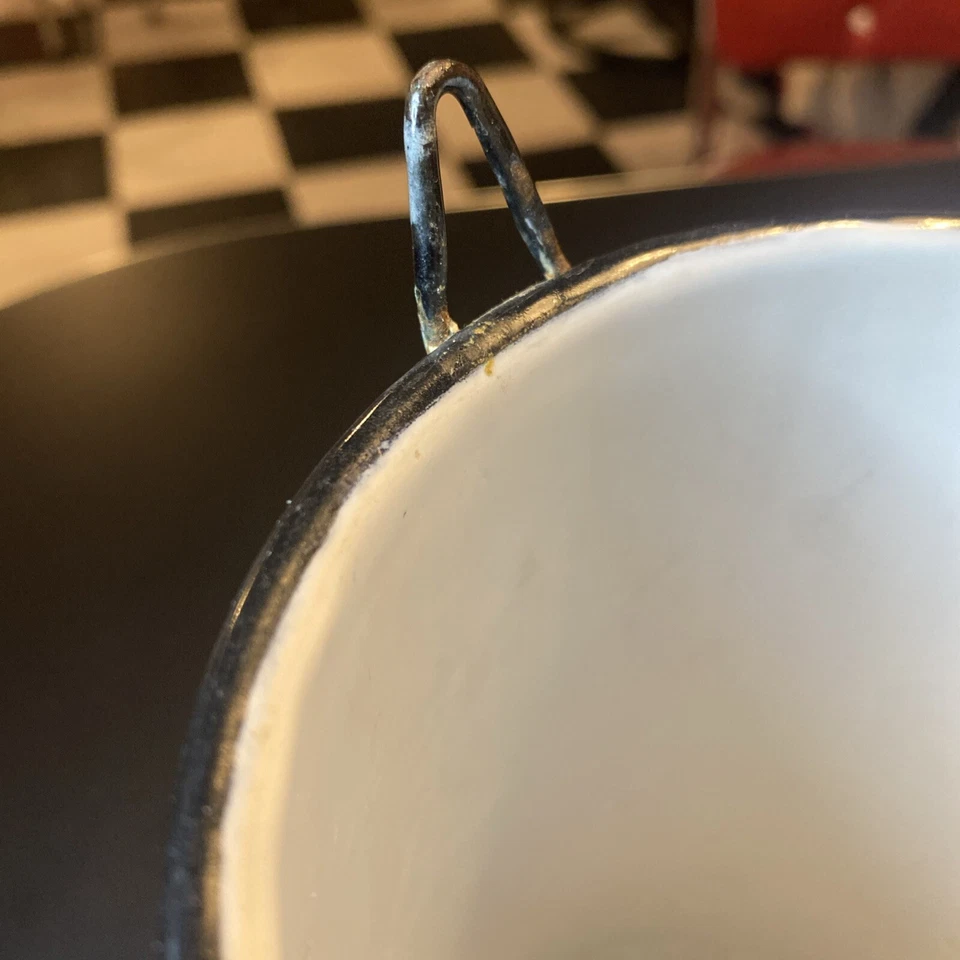 Старинный винтажный коллекционный металлический эмалированный медицинский водяной горшок 7 дюймов - Изображение 3 из 4