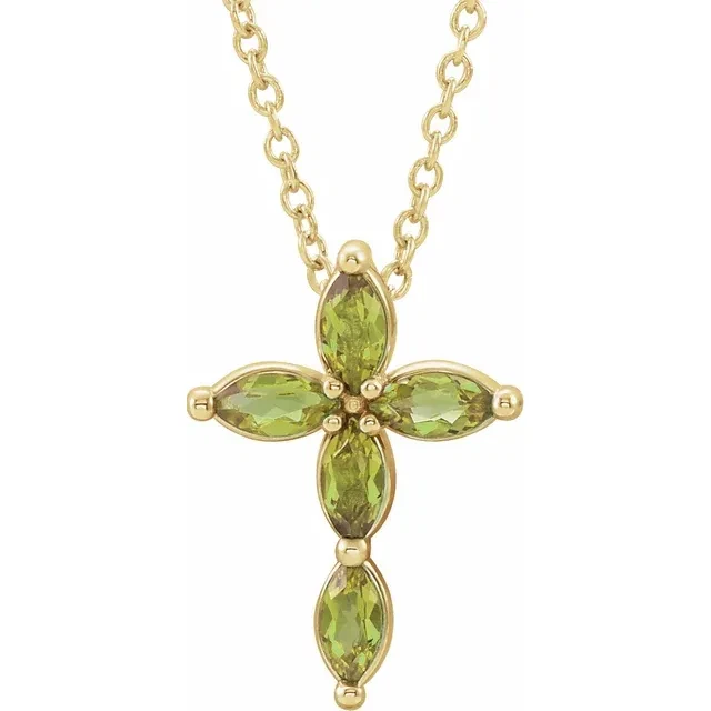 August birthstone cross necklace sale