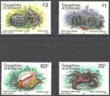 Timbres Faune marine (dont Coquillages) Grenadines St Vincent 374/7 ** (58070CC)