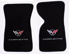 New Floor Mats 1968-1982 Corvette With Embroidered Circle Flags Double Logo Pr