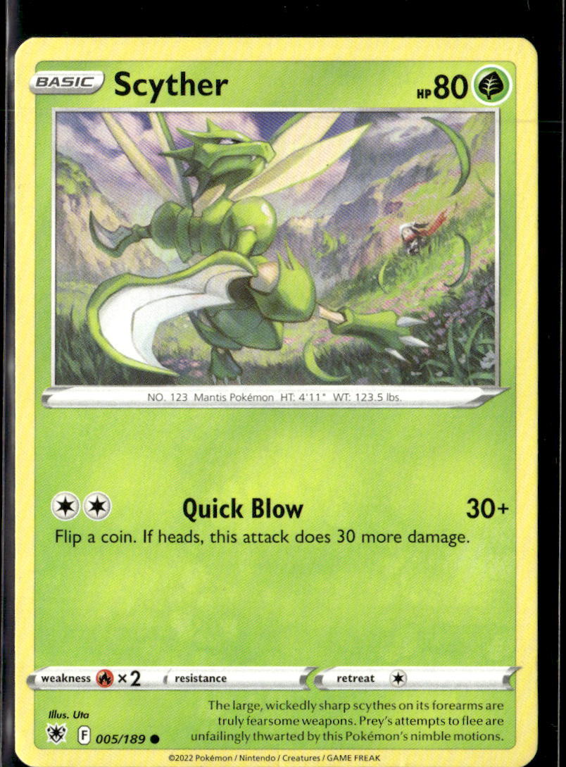 Pokemon Scyther 005/189 Astral Radiance Non Holo Common  5 Card Lot