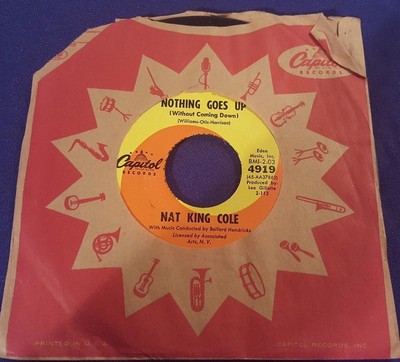 NAT KING COLE All Over the World/Nothing Goes Up 45 Record Capitol Records 4919