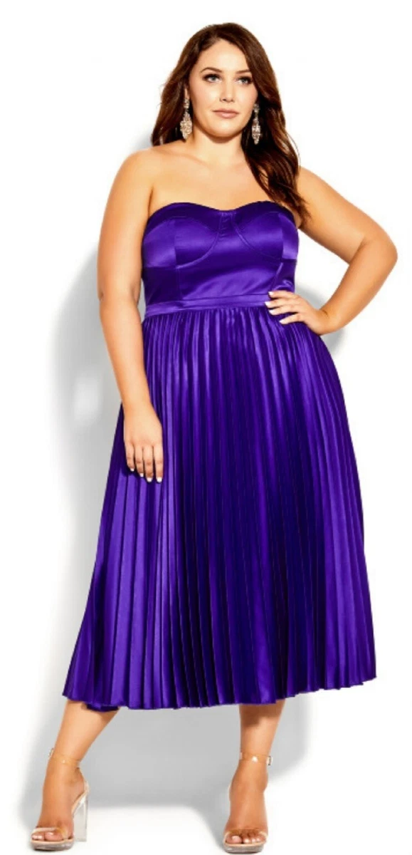 CITY CHIC NWT AHANNA 14 Dark Orchid Purple Women's Cocktail Formal Party  Dress