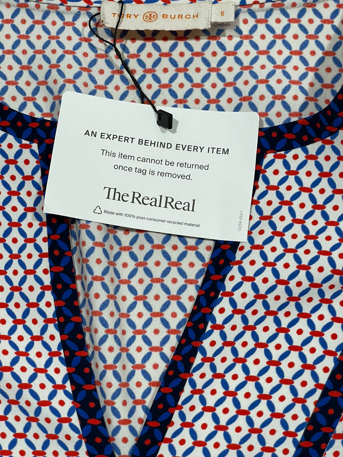 Abito Tory Burch multicolore maniche a spuffo vita taglia 6 eccellente