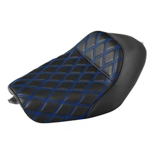 Black+Blue Driver Rider Seat Fit For Harley Sportster XL 883 XL 1200 48 72 10-22