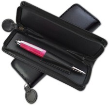 Single Pen Black Leathette Pen Case