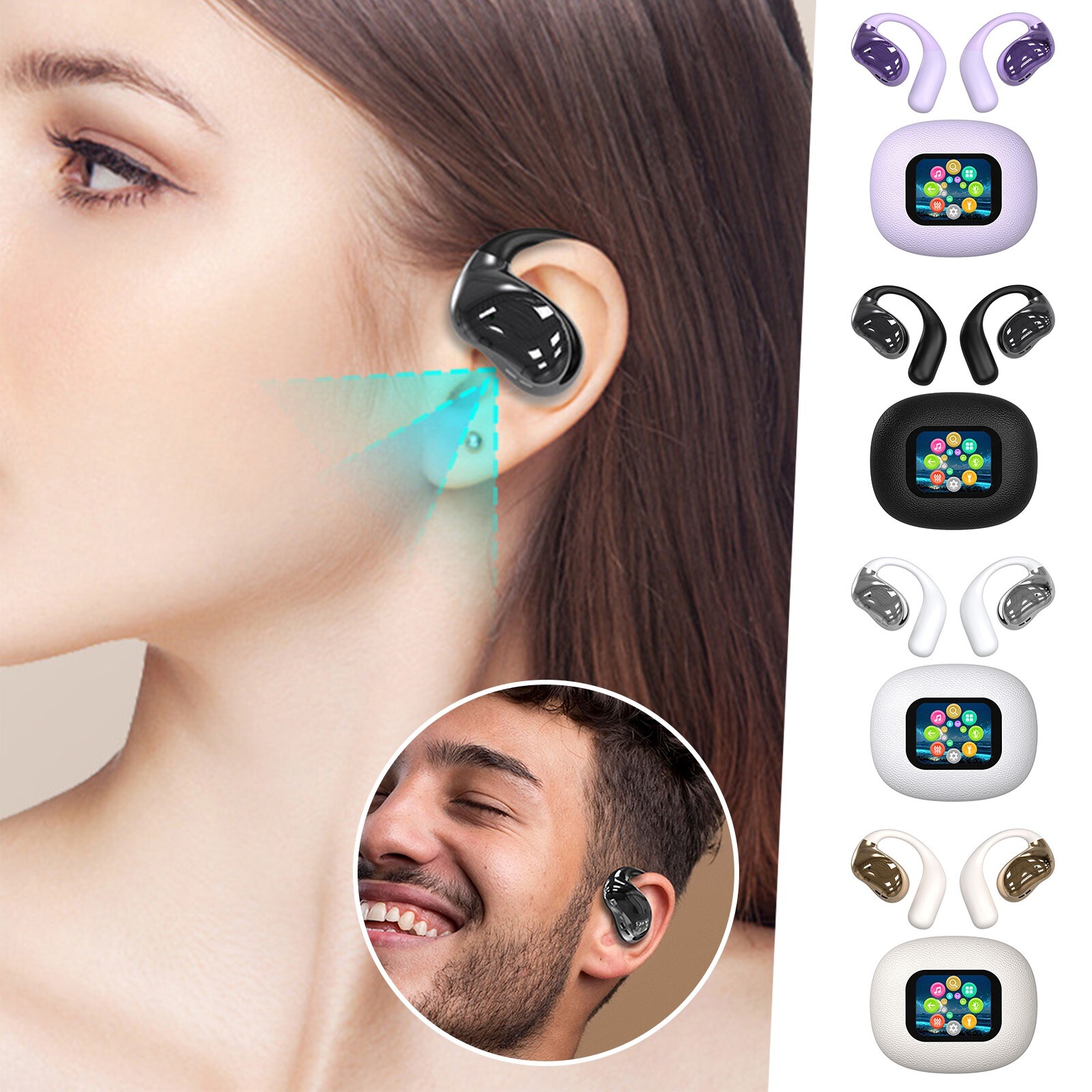 ЖК-экран Bluetooth наушники ультра долгий срок службы сенсорный бинауральный беспроводной ухо
