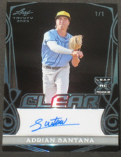Adrian Santana 2023 Leaf Trinity Clear Autograph Rookie Blue )1/1) 1 of 1 Tampa