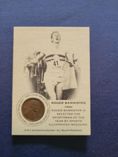 Roger Bannister Authenticated Ink 1954 Wheat Penny Card Sportsman of the Year
