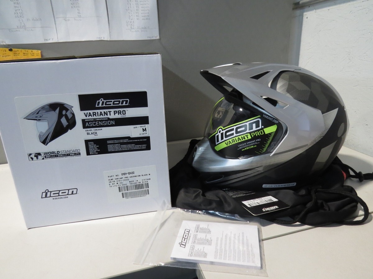 NEW Icon Variant Pro Ascension Grey Full Face Safety Helmet Size M 