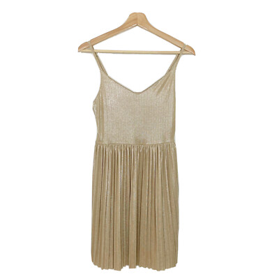 hollister gold dress Women's Embroidered Sequin Babydoll Mini Dress | Women's Dresses