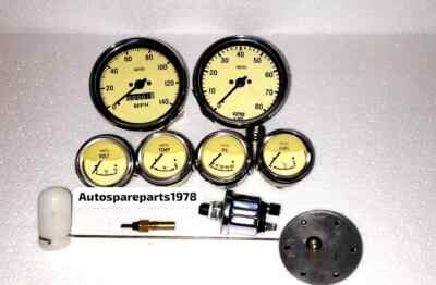 Smiths Electrical Temp+Oil+Volt+Fuel+Speedo0-140MPH + 0-80RPM+ 3senders 100MM YC