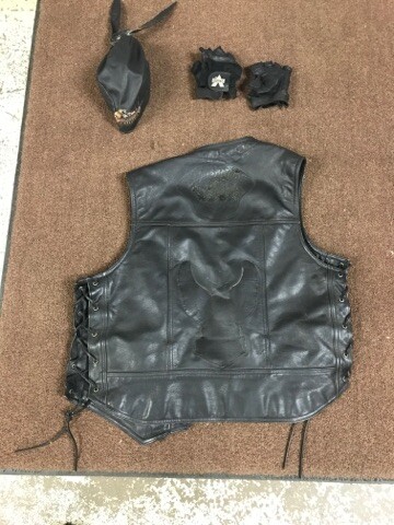 Harley Davidson riding XL Vest gloves skull cap bandana - Picture 3 of 10