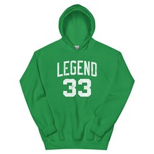 Larry Legend 33 Larry Bird Basketball Tee Kelly Green Boston Hoodie