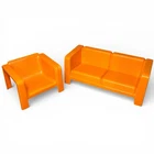 Vintage 70’s BARBIE Couch & Chair Living room set -RETRO Orange Mattel 1973